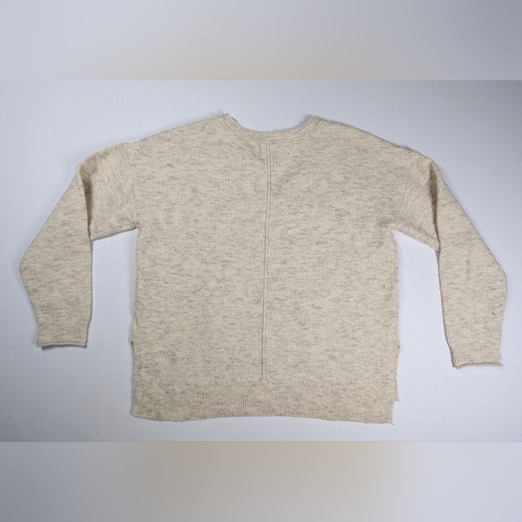 Lucky Brand V-Neck Sweater Woman’s Cream Wool Blend - Picture 2 of 7